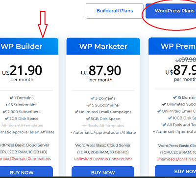 Wordpress 教學 ｜ 註冊雲主機 Builderall